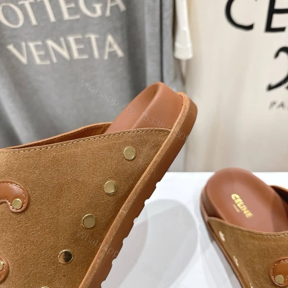 View 6 of CELINE PITEA CLOG IN SUEDE COGNAC 363013954C 18NC