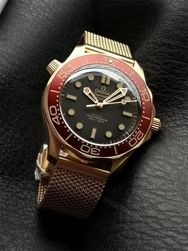 View 11 of Replica Omega Seamaster 007 Burgundy Watch Super Clone
