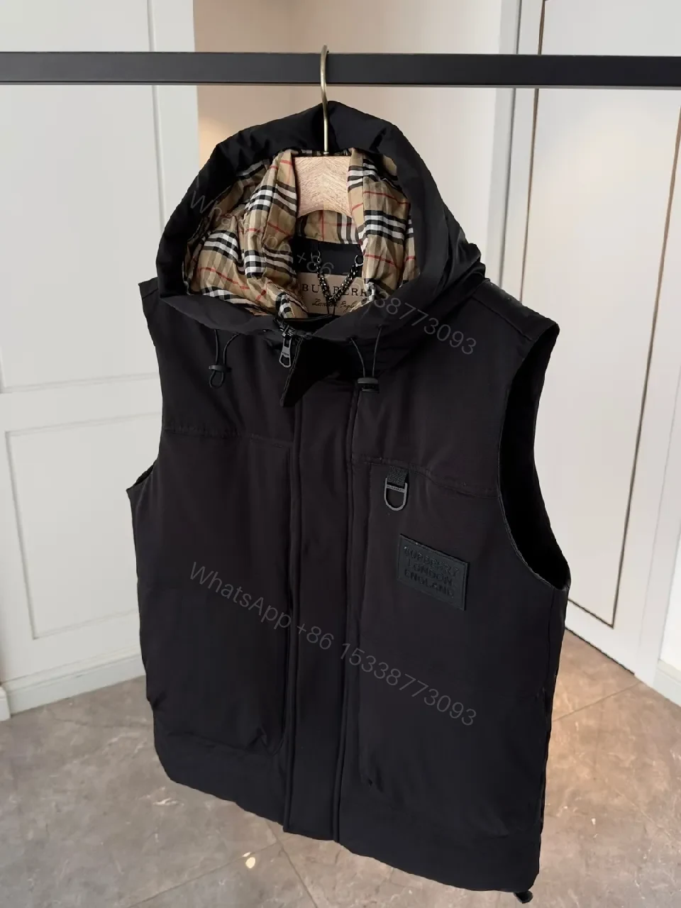 View 10 of Bold Puffer Vest with Plaid Lining — Structured Warmth, Modern Utility