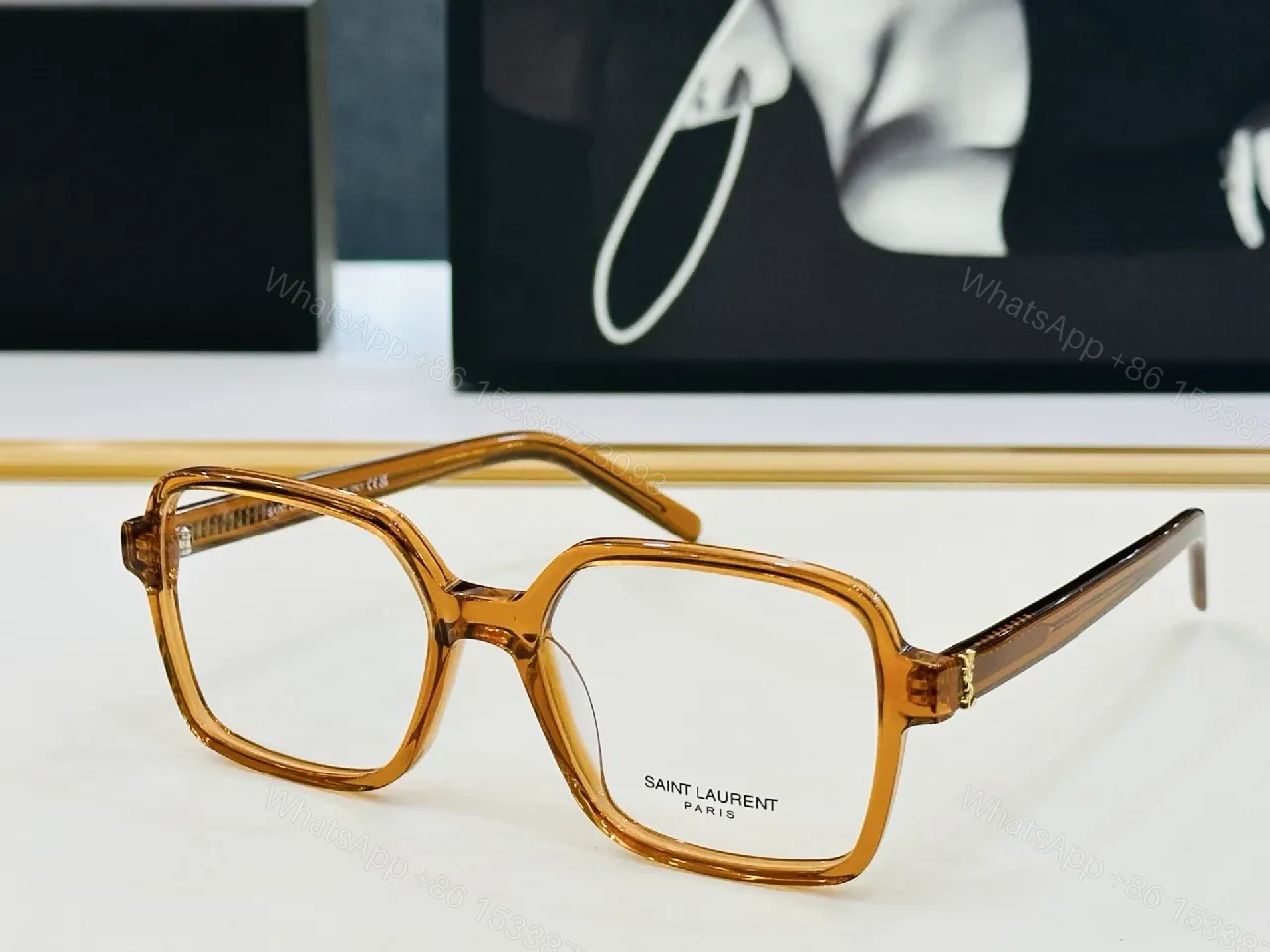 View 7 of Oversized Black Acetate Frame + Gold-Hardware Eyewear Luxury