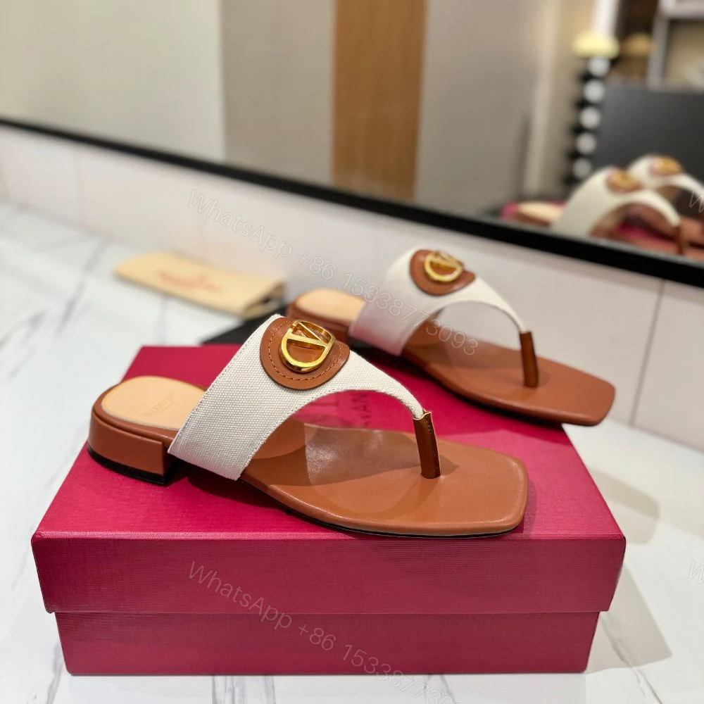View 2 of Valentino Garavani Vlogo Signature Sandals White And Brown