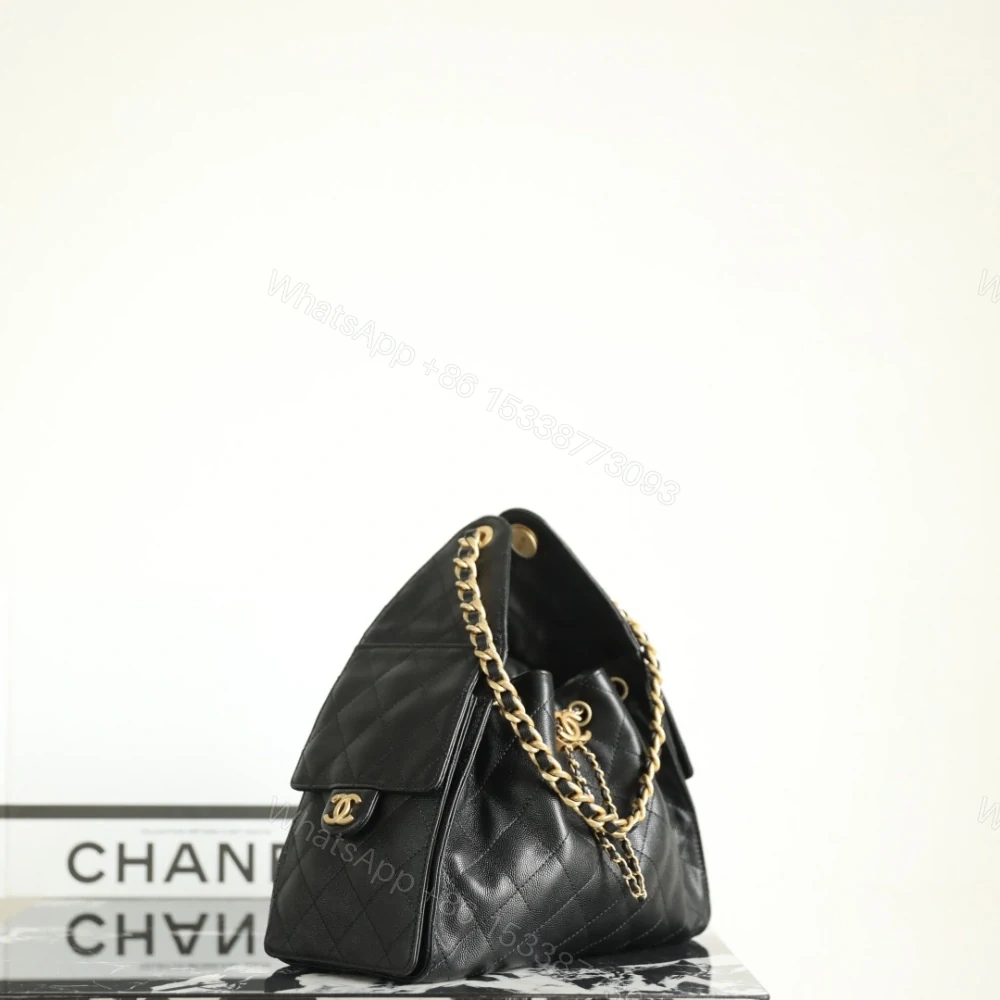 View 4 of 高仿Chanel*25P系列AS5293小牛皮腋下單肩包小號黑色免檢版