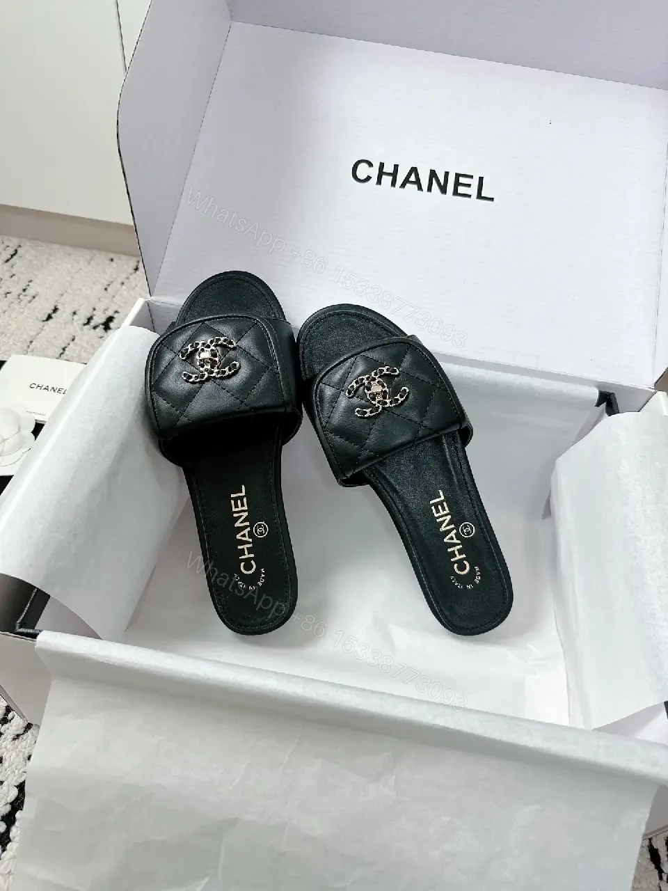 View 6 of Chic Satin-Trim Slide Sandals: Luxe Minimalist Comfort