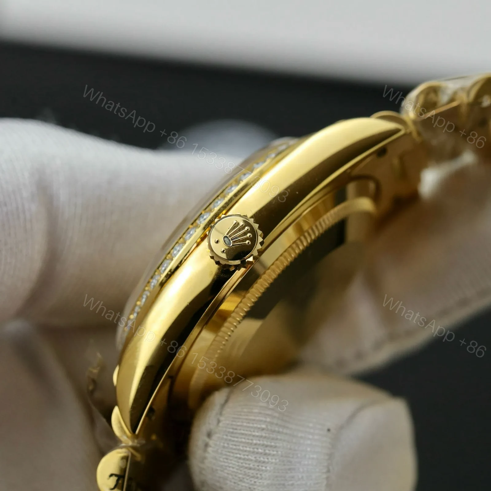 View 3 of Superclone Rolex Day-Date Diamond-Paved Dial 128398tbr-0012 36 mm