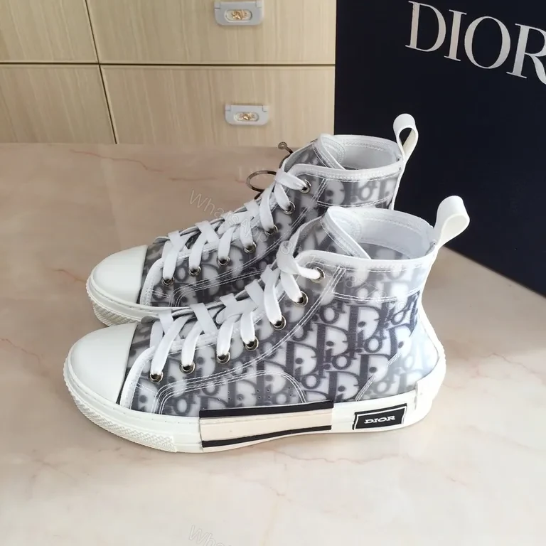 View 9 of Monochrome Dior High-Top Sneakers: Signature Texture