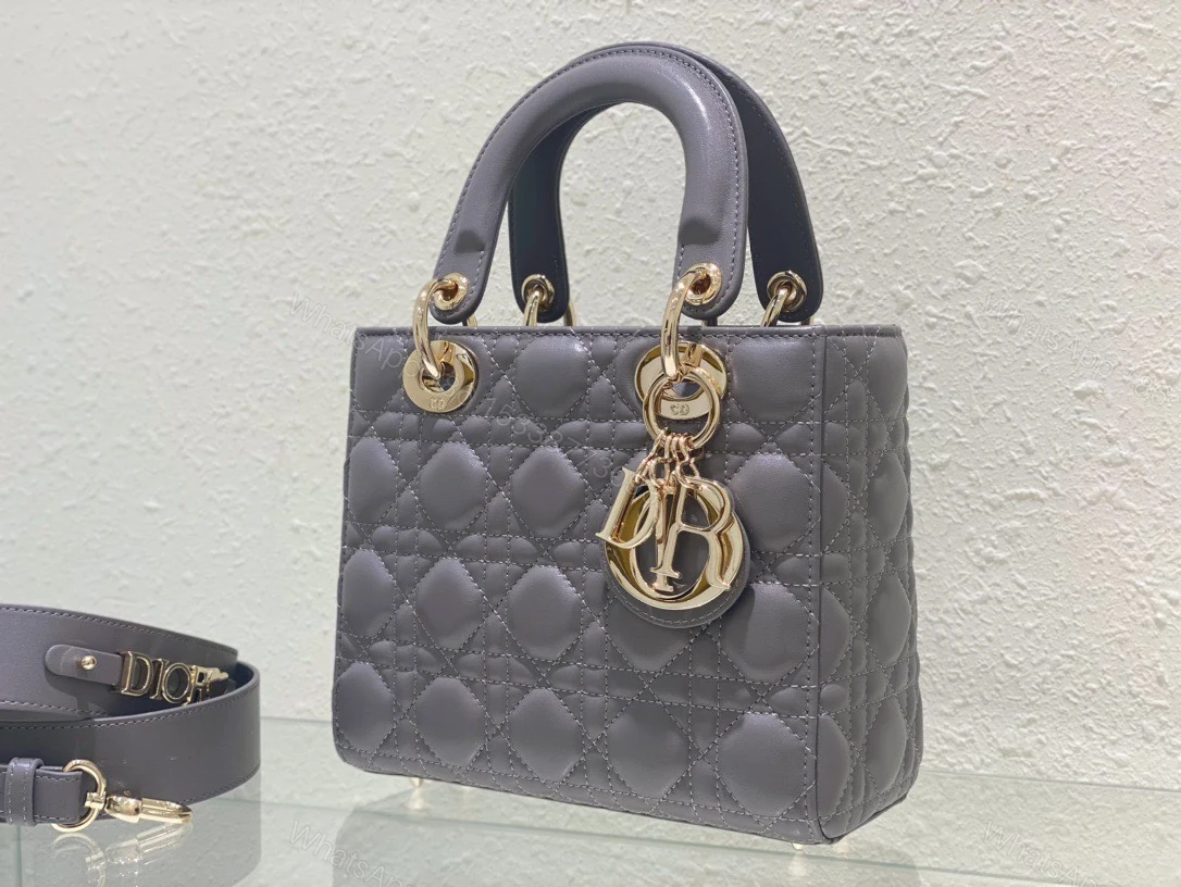 View 2 of Dior Lady ABC Super Quality Gray Handbag 20cm