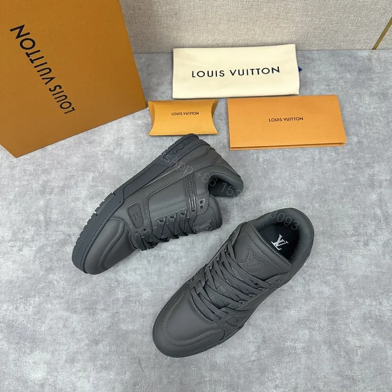 View 3 of Monochrome Calfskin LV High-Tops: Refined Everyday Comfort