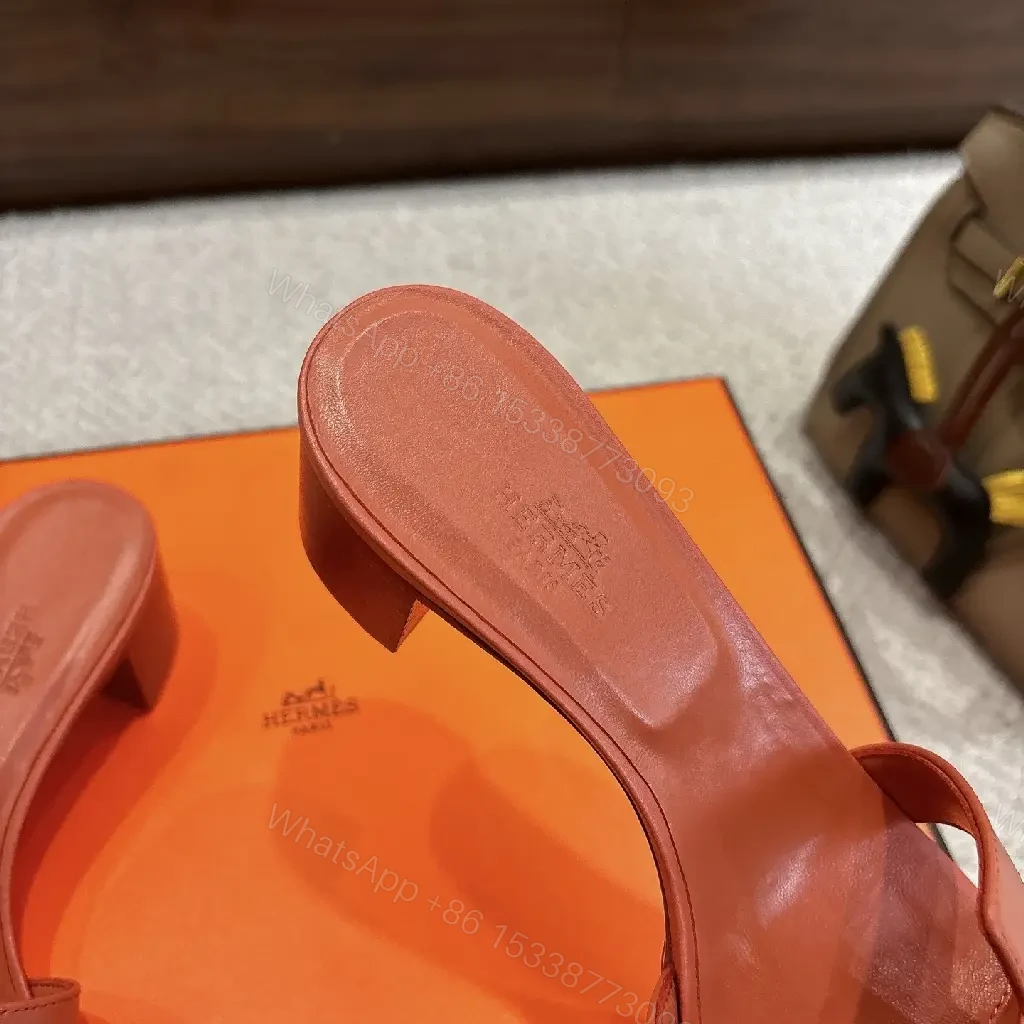 View 7 of Terracotta Leather Structured Sandal with Block Heel
