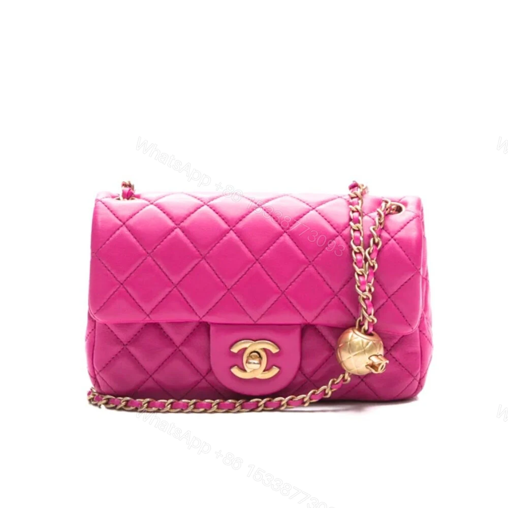 Chanel Flap Bag With CC Ball On Strap Pink 20cm AS1787 — view 1