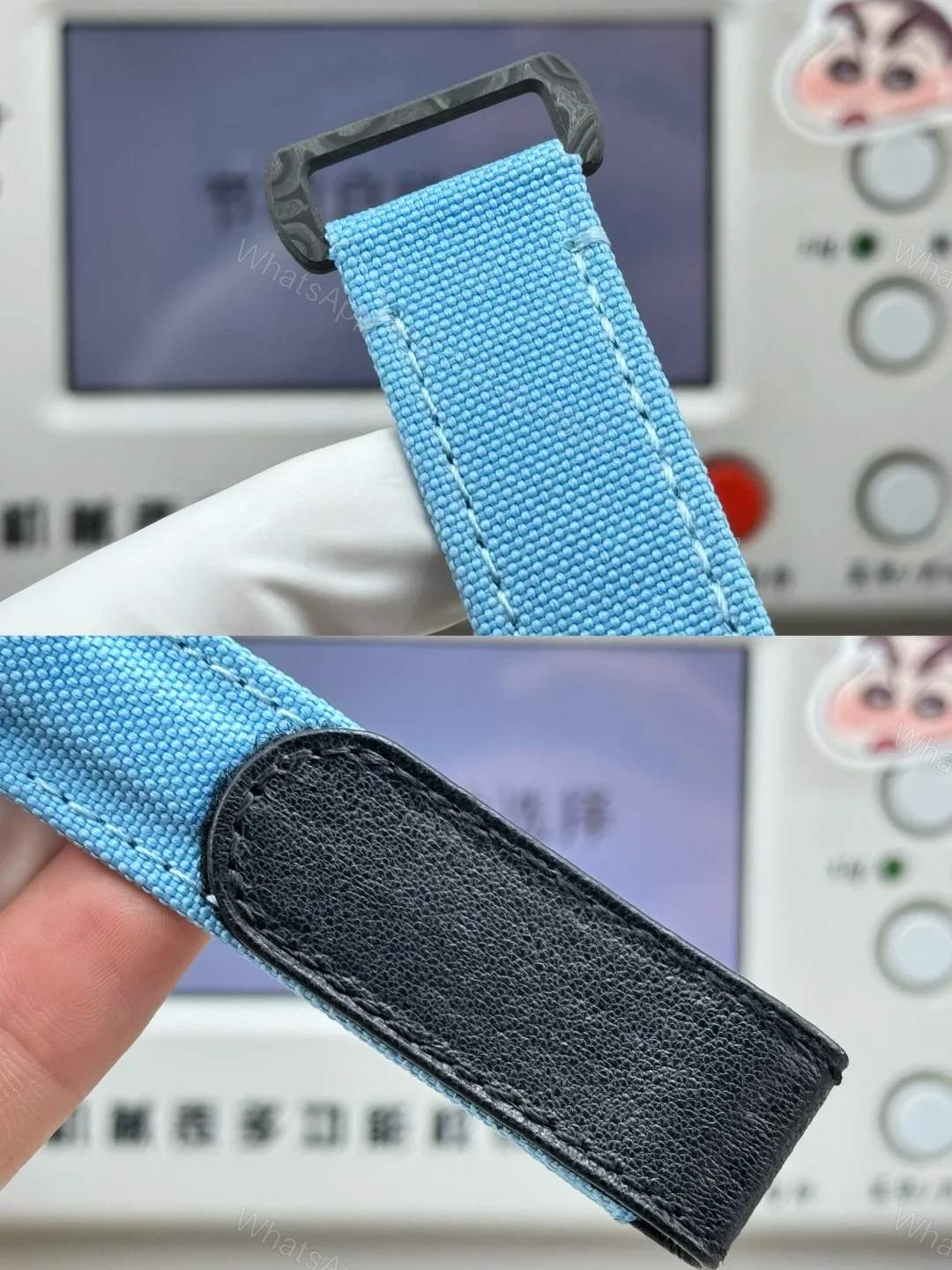 View 9 of Rolex Daytona Carbon Fiber Replica 40MM Exclusive Blue Dial Orange Bezel Fabric Strap R74 RG-ROLEX-DAYTONA