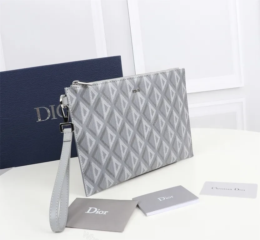 View 5 of Grey Dior Oblique Jacquard Pouch â€” Elegant, Hands-free Carry