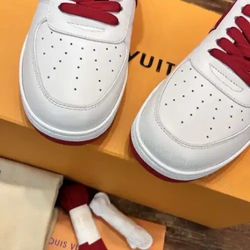 View 7 of LOUIS VUITTON RIVOLI LOW-TOP SNEAKERS IN WHITE AND RED – LSVT371