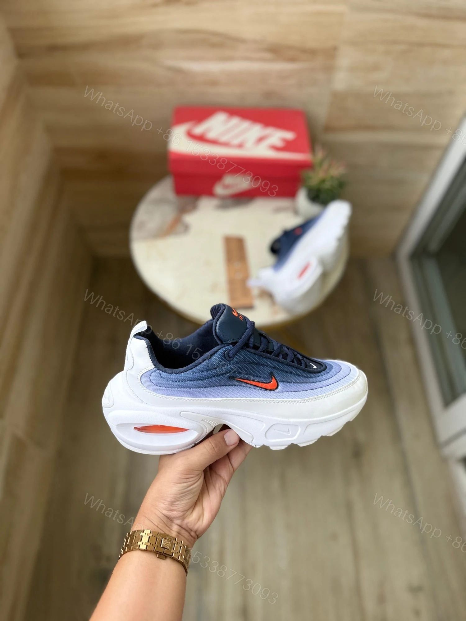 View 6 of FIRST COPY NIKE AIRMAX PORTAL TRAINERS WHITE BLUE RED FOR MEN