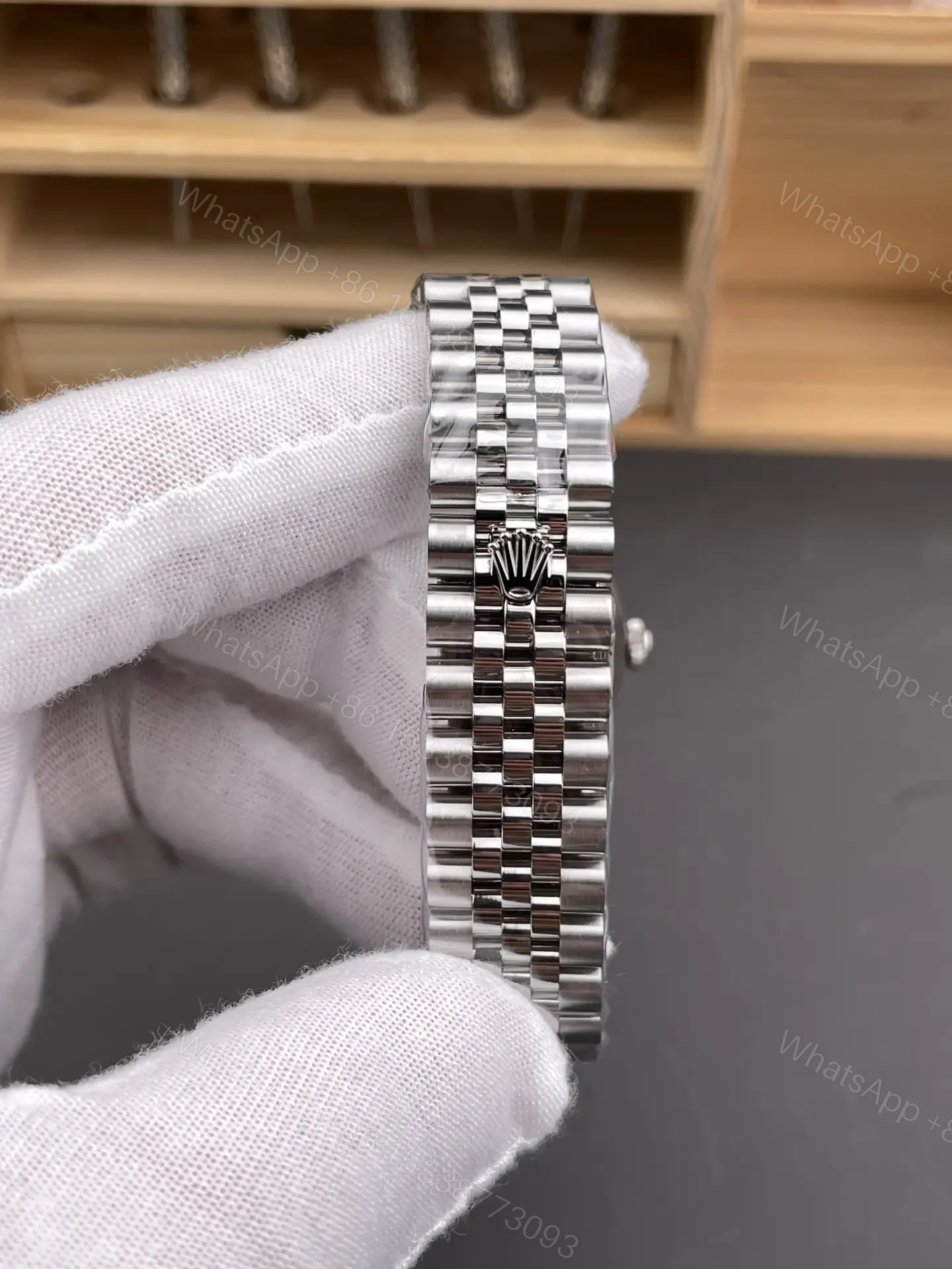 View 8 of Rolex Datejust 31 Stainless Steel Fluted Jubilee MOP 178274-0042