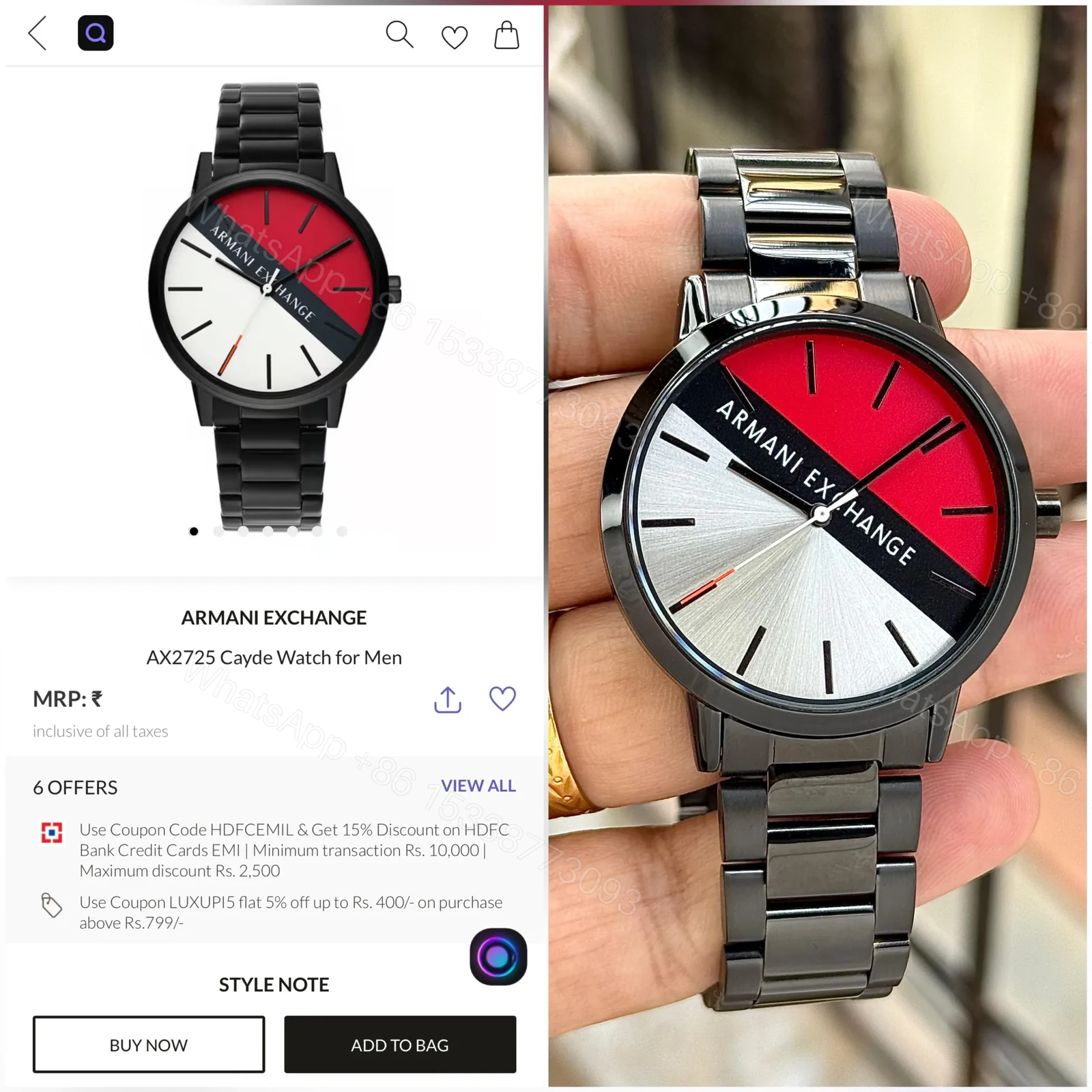 View 3 of Armani Exchange AX2725 Cayde Men’s Watch