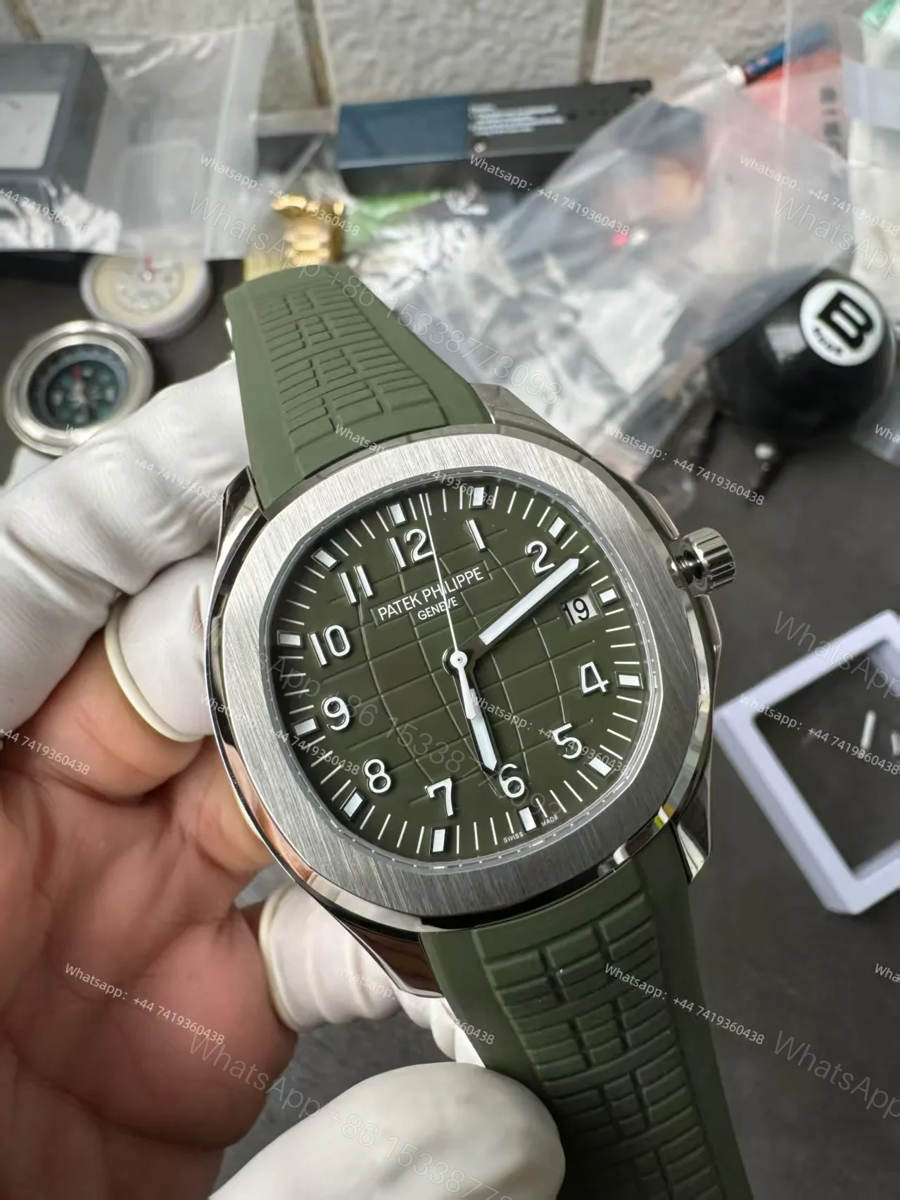 View 10 of Patek Philippe Super Clone Aquanaut 5168G-010 Khaki Green 42.2MM