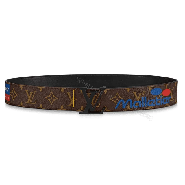 LOUIS VUITTON LV INITIALES BELT MONOGRAM LOGO STORY 40MM BROWN – B129 — view 1