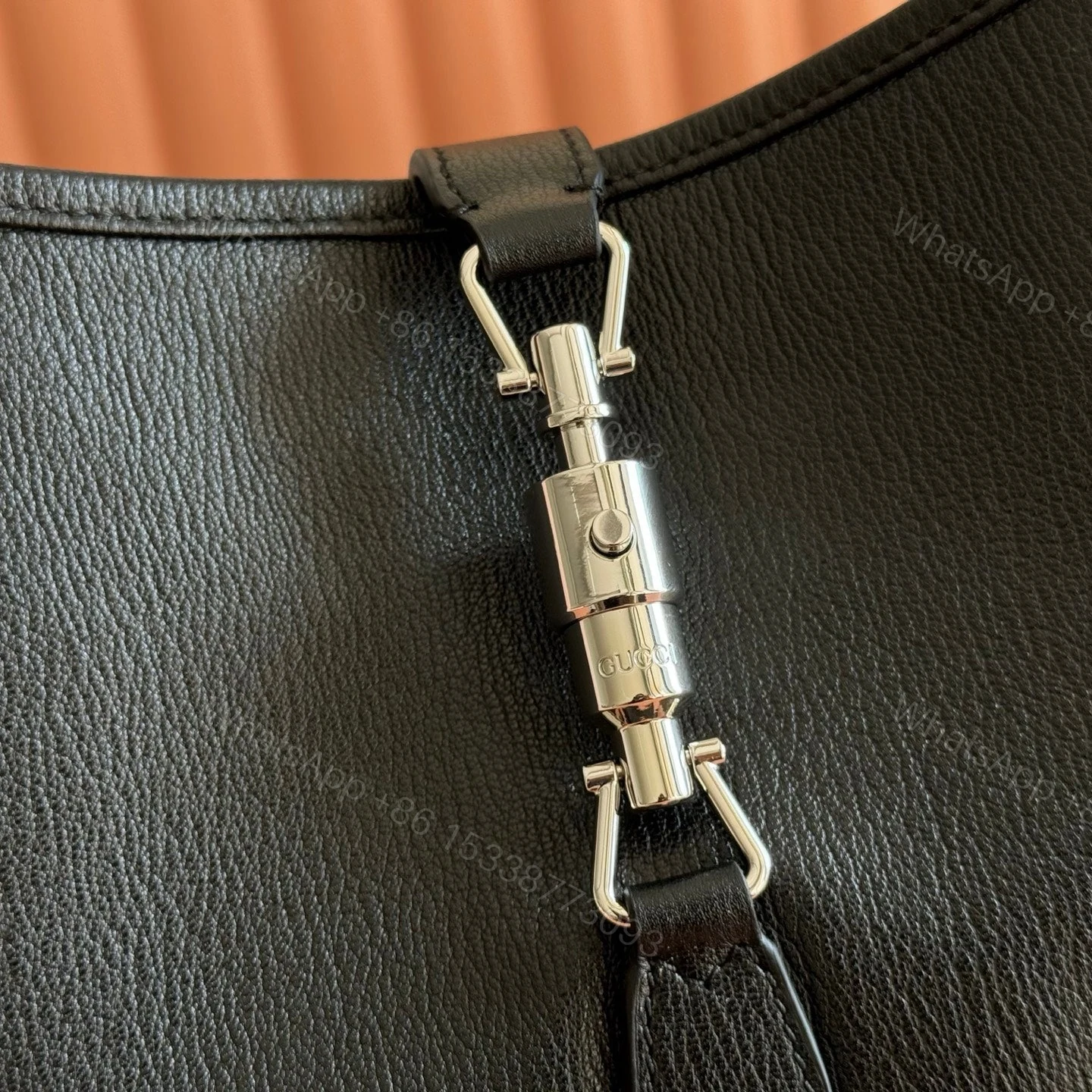 View 5 of GUCCI 26S JACKIE SLIM SHOULDER BAG 28 IN BLACK CALFSKIN