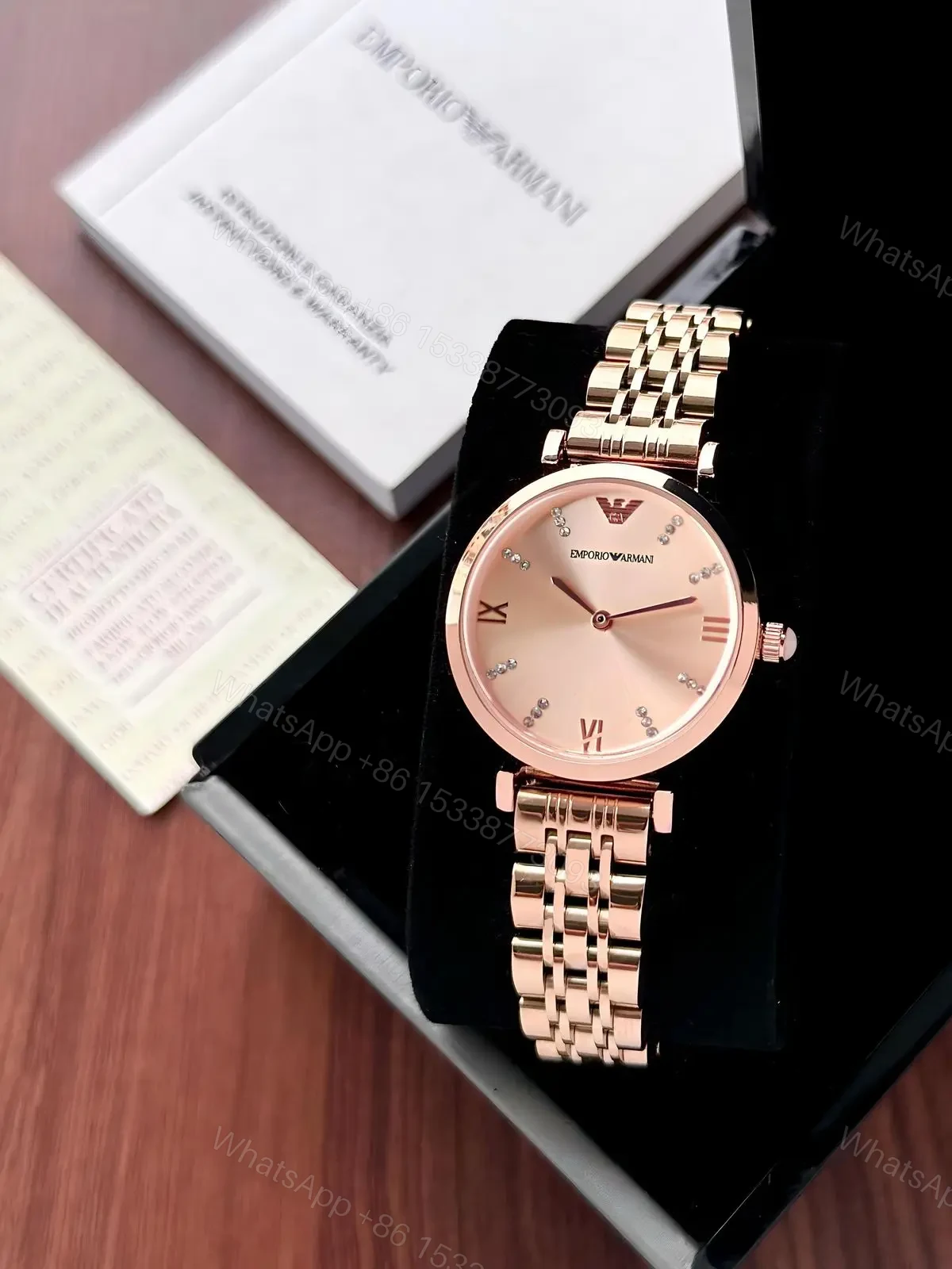 View 2 of Emporio Armani Rose Gold Diamond Dial
