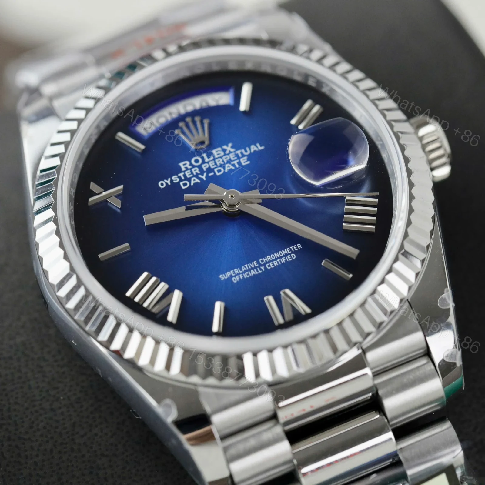 View 5 of Superclone Rolex Day-Date Blue Ombré Dial 128239-0063 36 mm