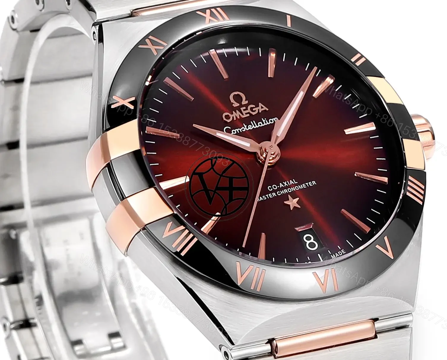 View 2 of Omega Constellation Super Clone Brown Dial Two-Tone Steel Bracelet Premium 41MM OMEGA-CONST-BRN41-TT