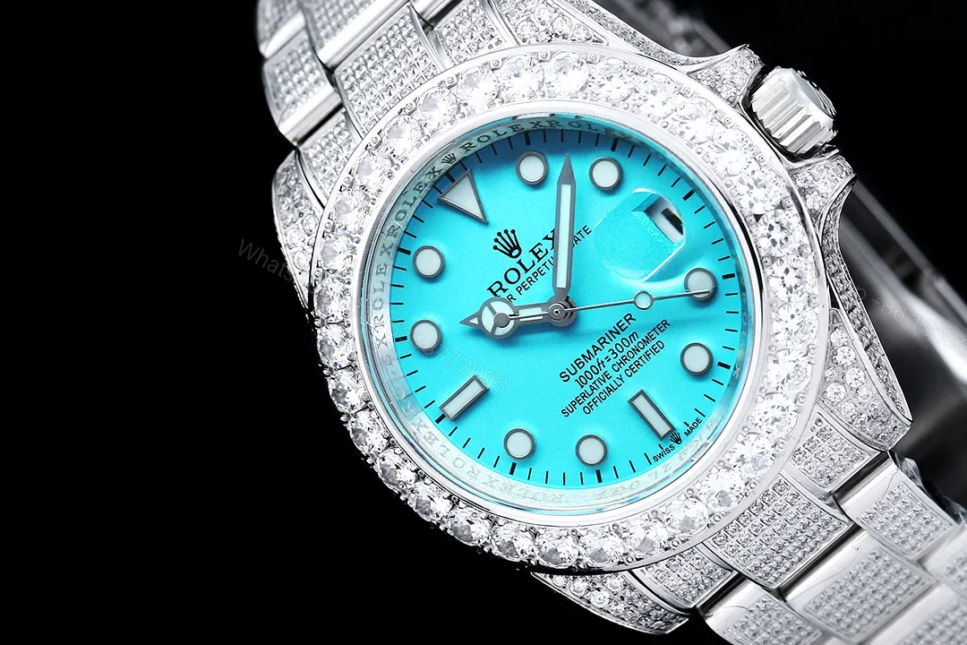 View 5 of Rolex Full Iced Diamond 904 Stainless Steel Luxury Watch 42mm Ultimate Edition RG-ROLEX-FULL-ICED-904-DIAMOND-42