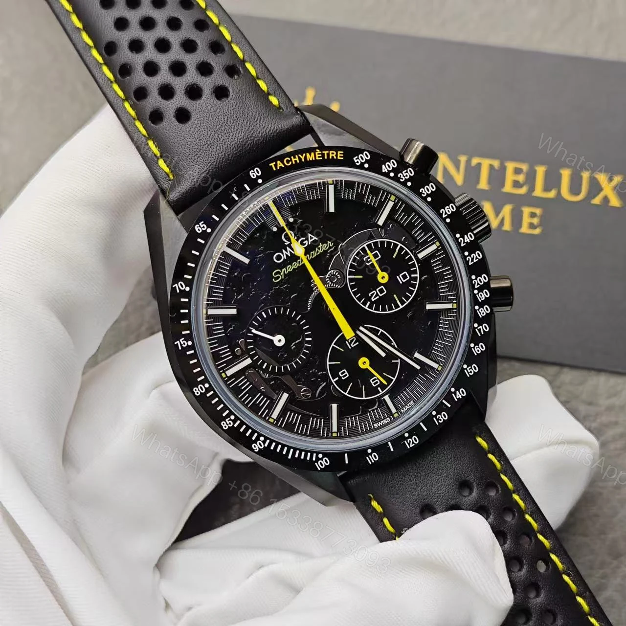 View 14 of Replica Omega Speedmaster Men Automatic Black Leather Watch O31192443001001