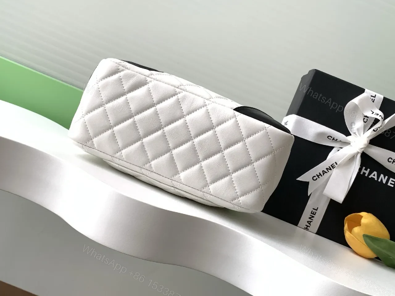 View 7 of Quilted Mini Bag with Signature Hardware - Dual-Tone Chic