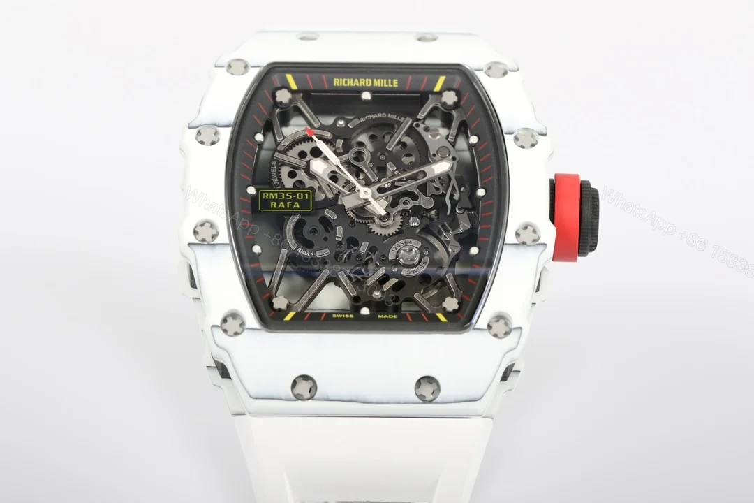 View 5 of Richard Mille RM35-01 NTPT Carbon Fiber RMUL3 White Gemstone Balance Watch RM35-01-CARBON-WHITE
