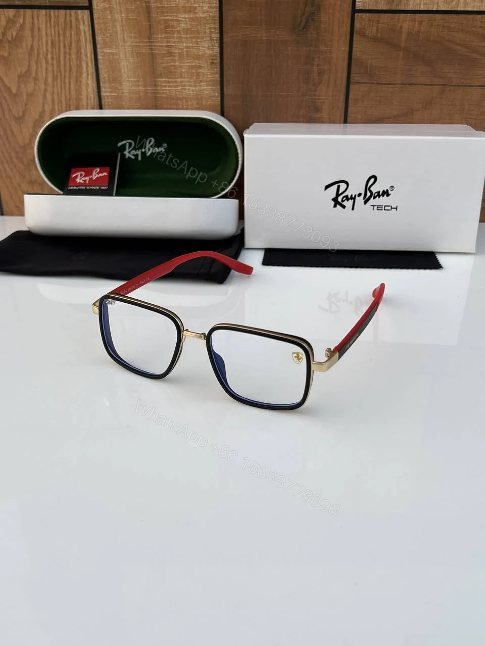 First Copy RayBan 8840 Gold Plano Sunglasses — view 1