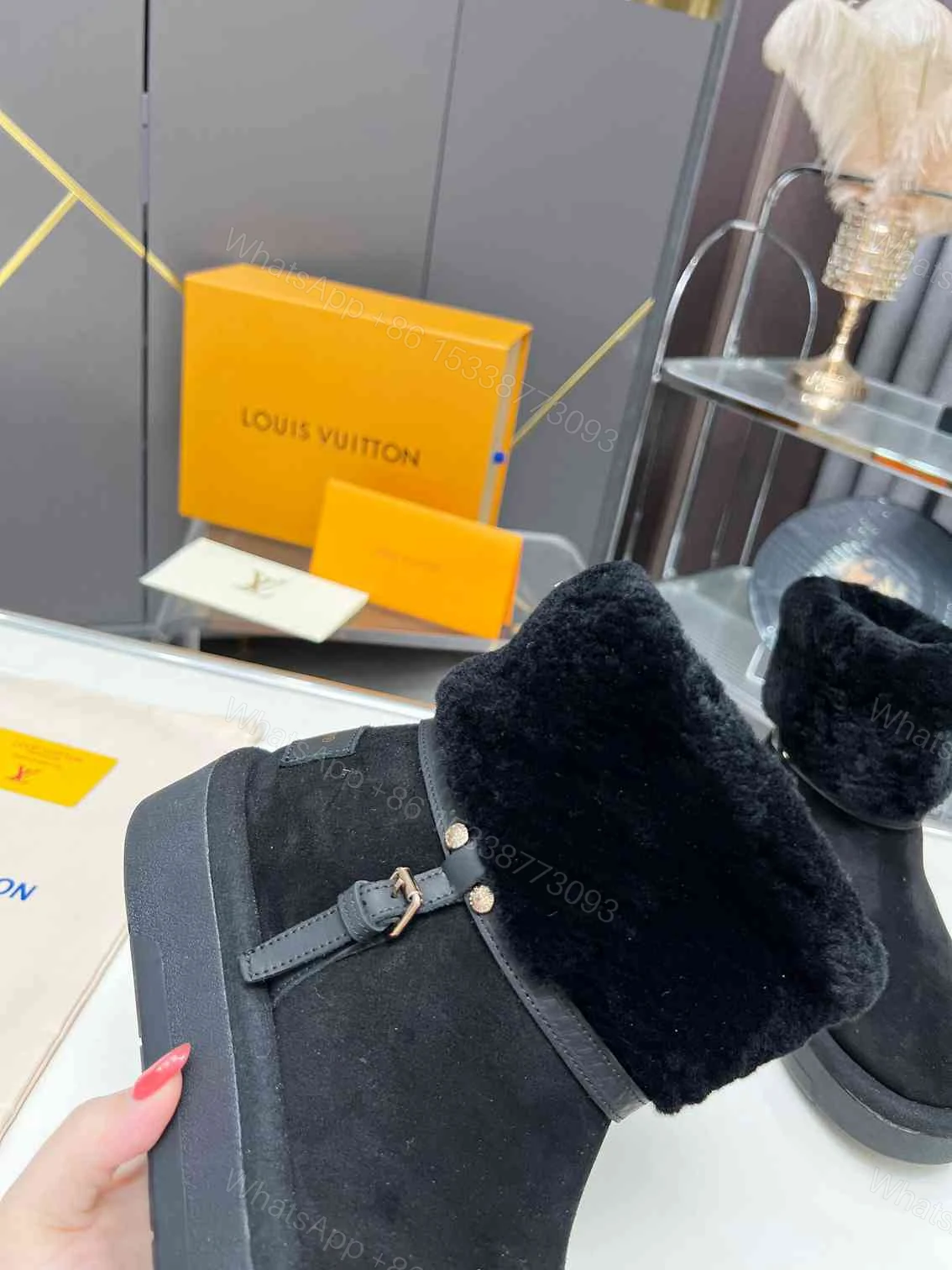 View 4 of LOUIS VUITTON ASPEN PLATFORM ANKLE BOOT BLACK 1AC78O