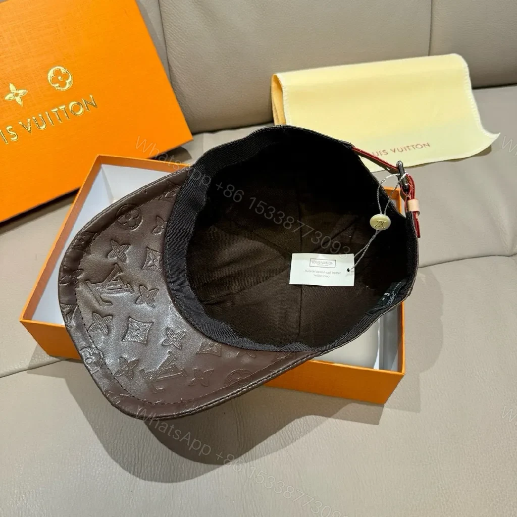 View 2 of Monogram Leather Ridge Cap: Subtle Elevation Cap