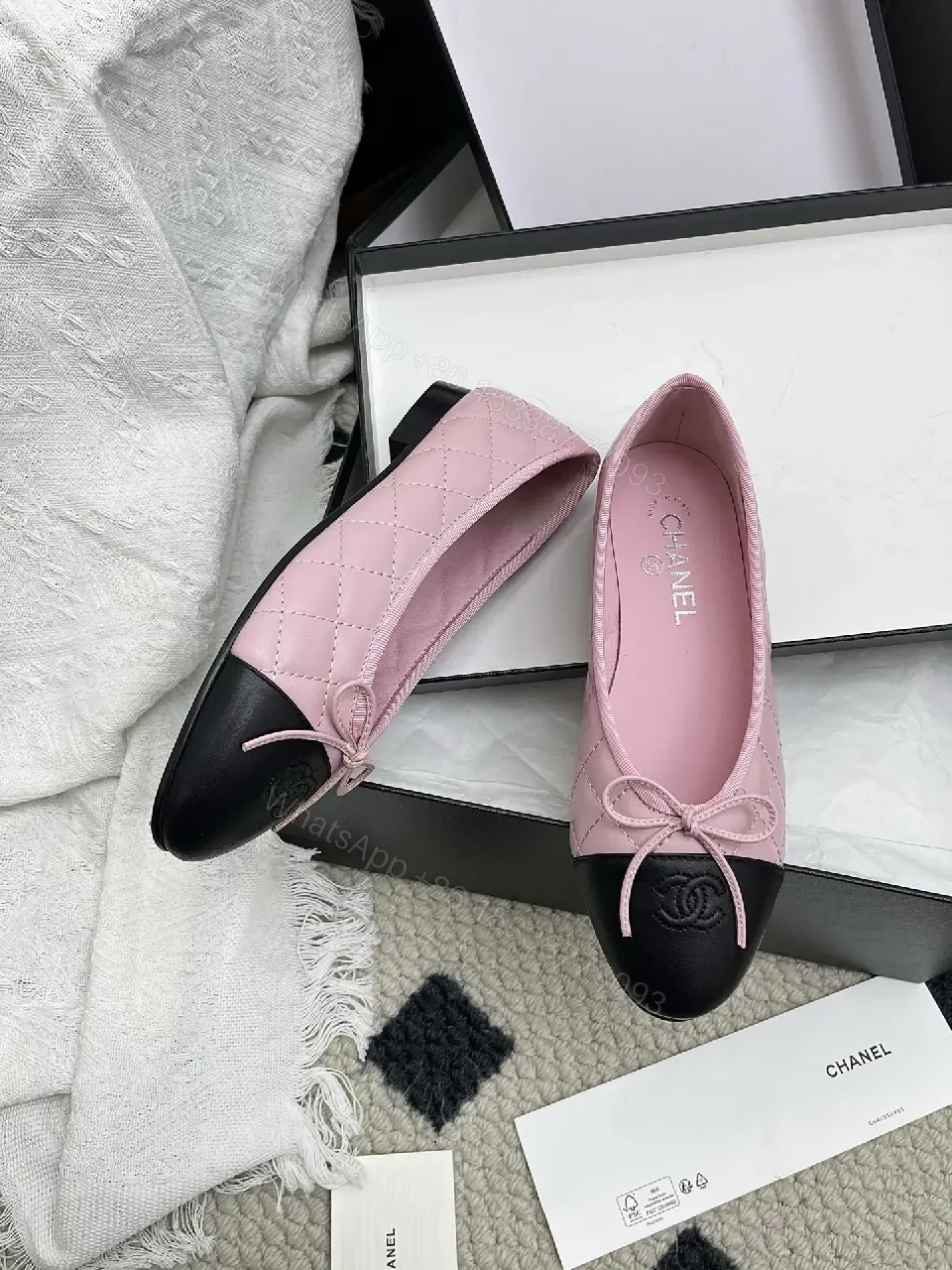 View 8 of Pastel Pink & Black Cap-Toe Slingback Pumps - Elegant, All-Day Comfort