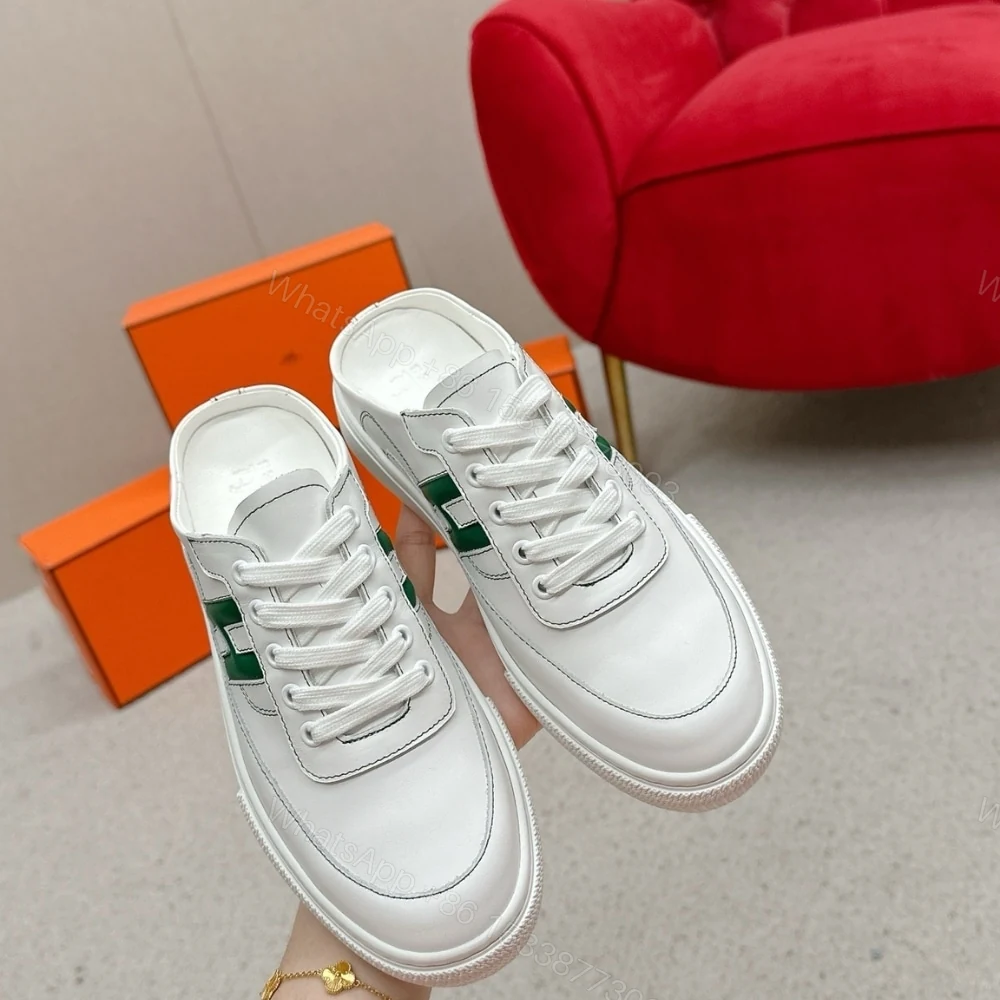 View 2 of Hermes Keep Sneaker Blanc And Vert Bouteille H251913ZH14400