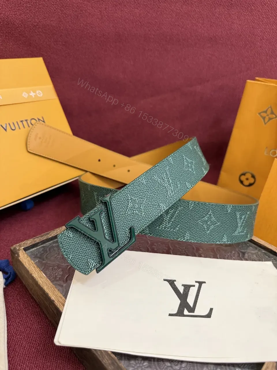 View 6 of Green Textured Leather Belt Bag — Compact Luxury, Signature Hardware