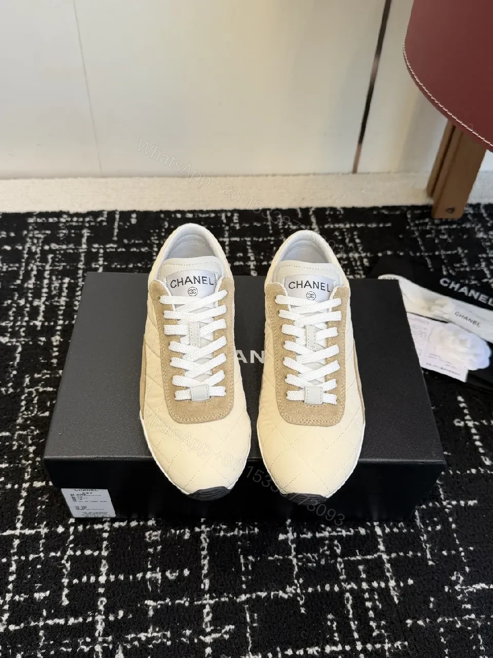 View 4 of Quilted Leather Sneaker: Luxe Chanel-Inspired Comfort Shoes