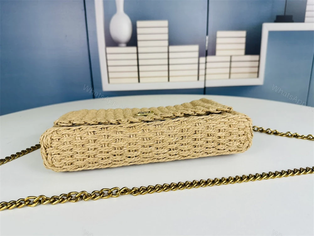 View 2 of Saint Laurent Jamie Medium Naturale Raffia Shoulder Bag New