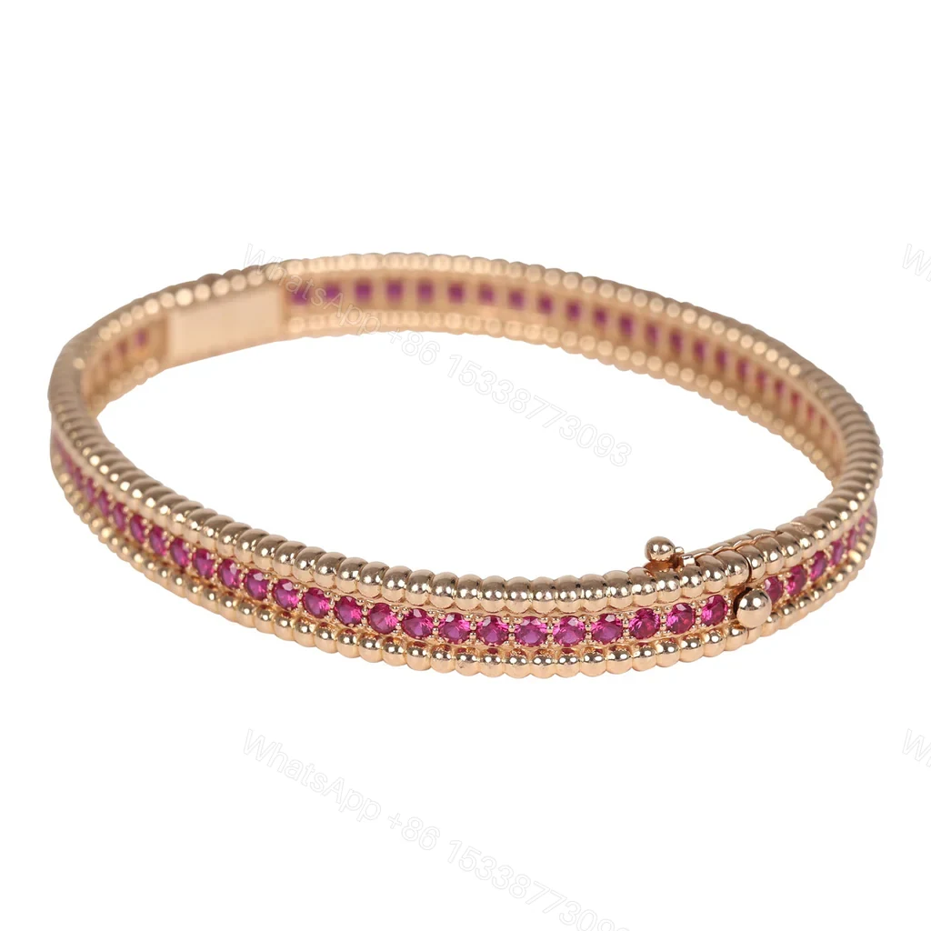 View 2 of Van Cleef Arpels Perlee Ruby Diamonds Bracelet 18K Rose Gold