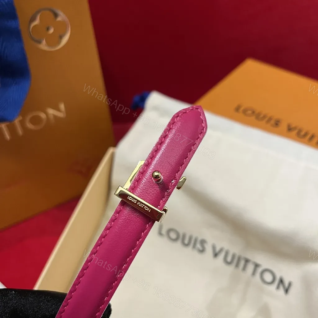 View 3 of Colorful Monogram Belt, Rainbow LV Hardware, Luxe Everyday Belt