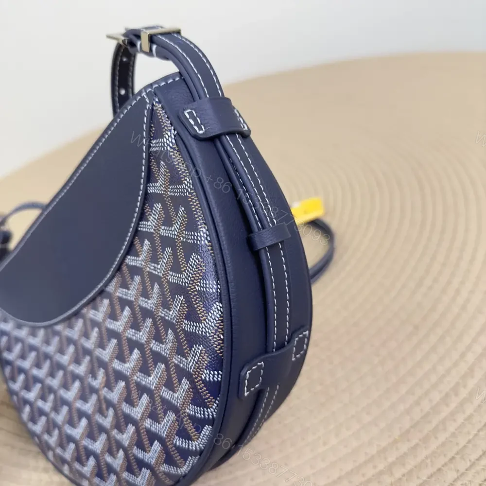 View 8 of 高仿Goyard*12CL12P單肩半月包深藍免檢版