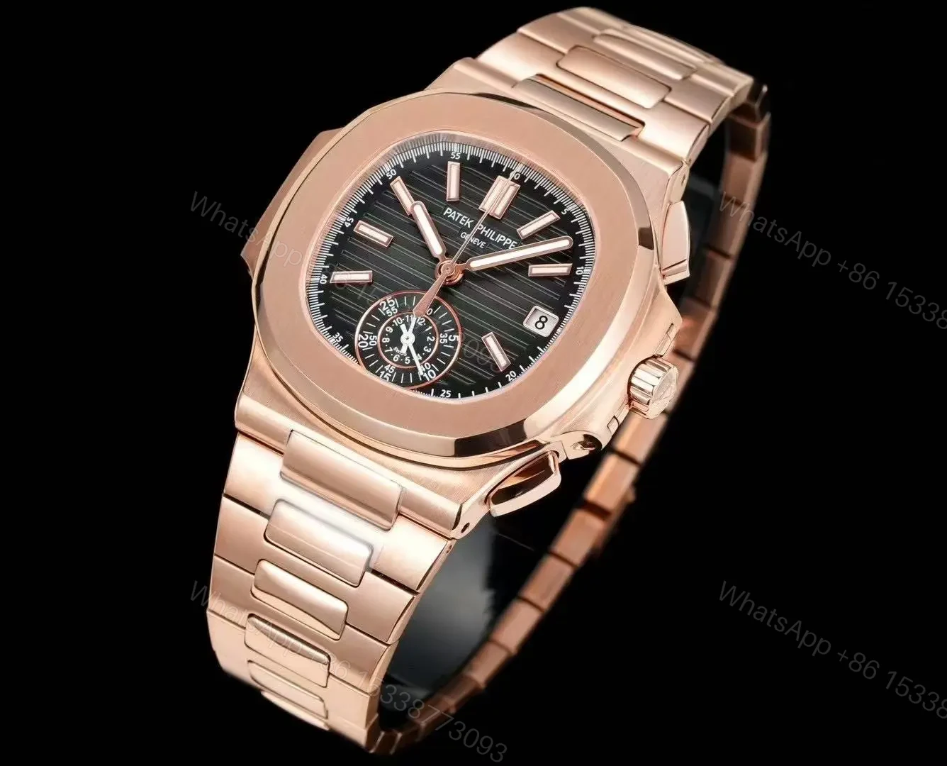 View 2 of Super Swiss Clone Patek Philippe Nautilus 5980 Rose Gold