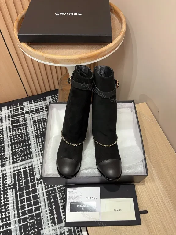View 6 of Chanel-Inspired Black Ankle Boots: Sculpted Comfort & Style