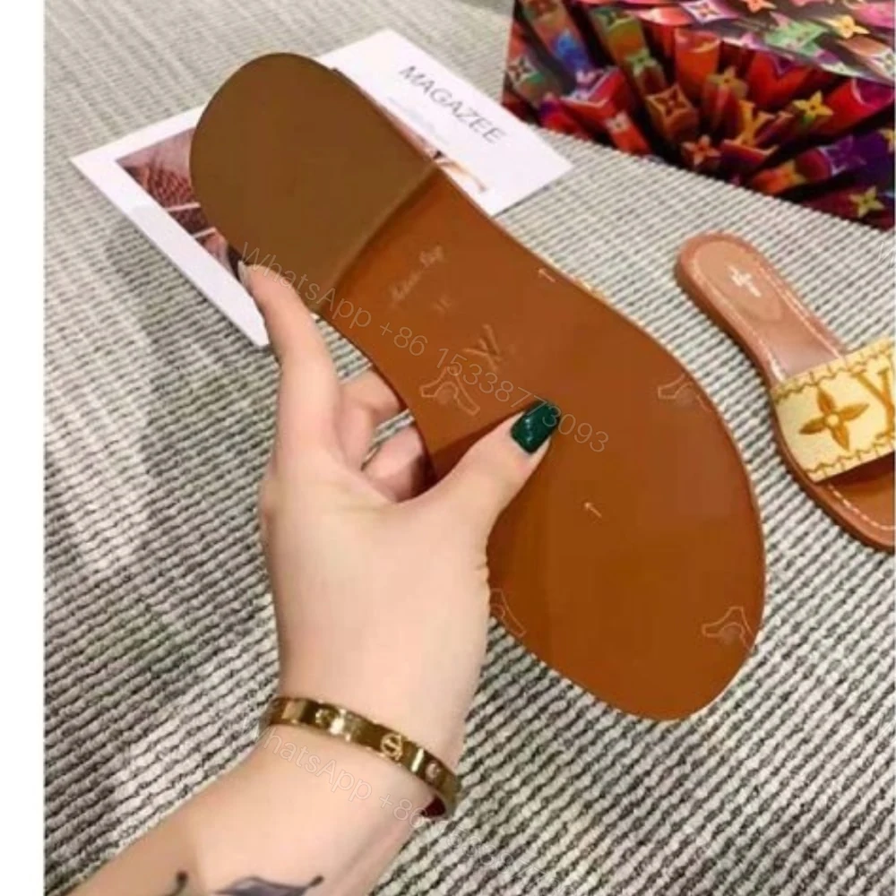 View 4 of Louis Vuitton Lock It Flat Mule Cognac Brown