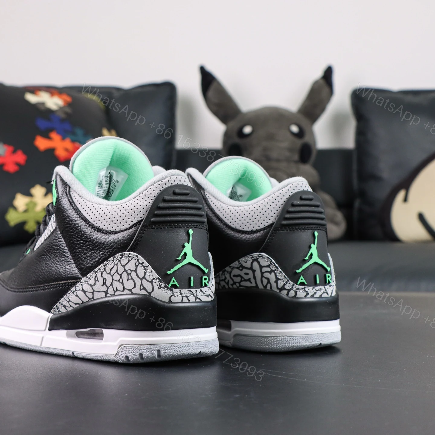 View 6 of Air Jordan 3 Retro Green Glow Replica