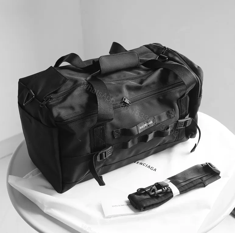 Balenciaga Black Leather Bold Travel Duffel â€” Premium Cabin Bag — view 1