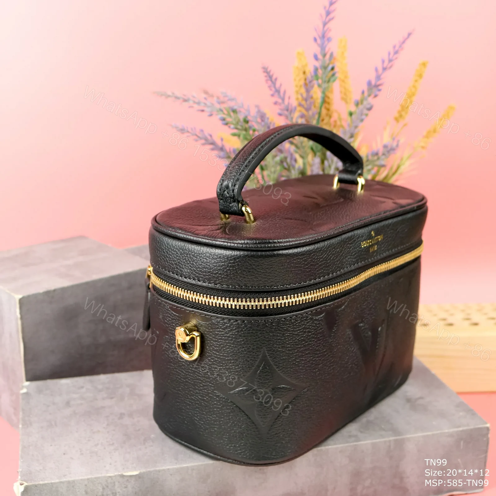View 4 of Louis Vuitton LV Clutch Black Box Handbag Replica 11 19x13x10cm