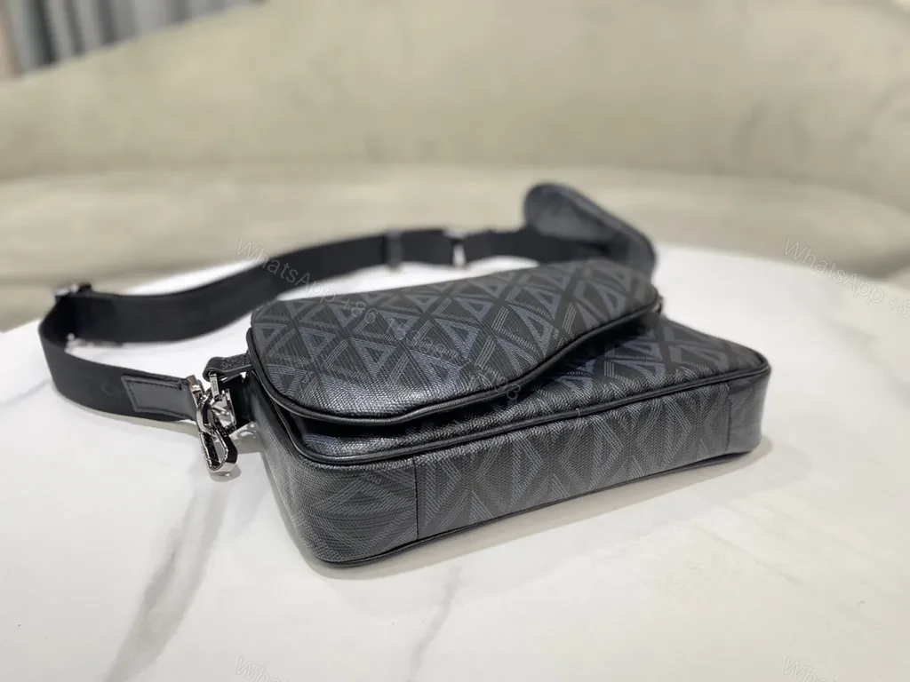 View 8 of Patterned Black Crossbody Bag â€“ Dior Detailing, Modern & Versatile