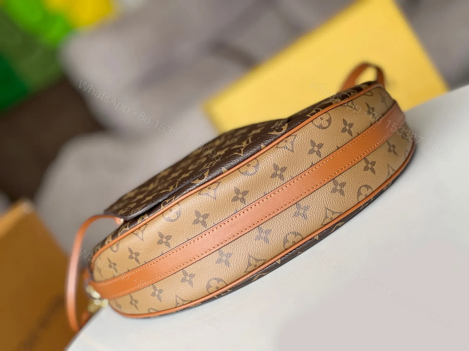 View 5 of LV 25S LOOP HOBO 38 IN BROWN MONOGRAM COATED CANVAS GOLD HARDWARE