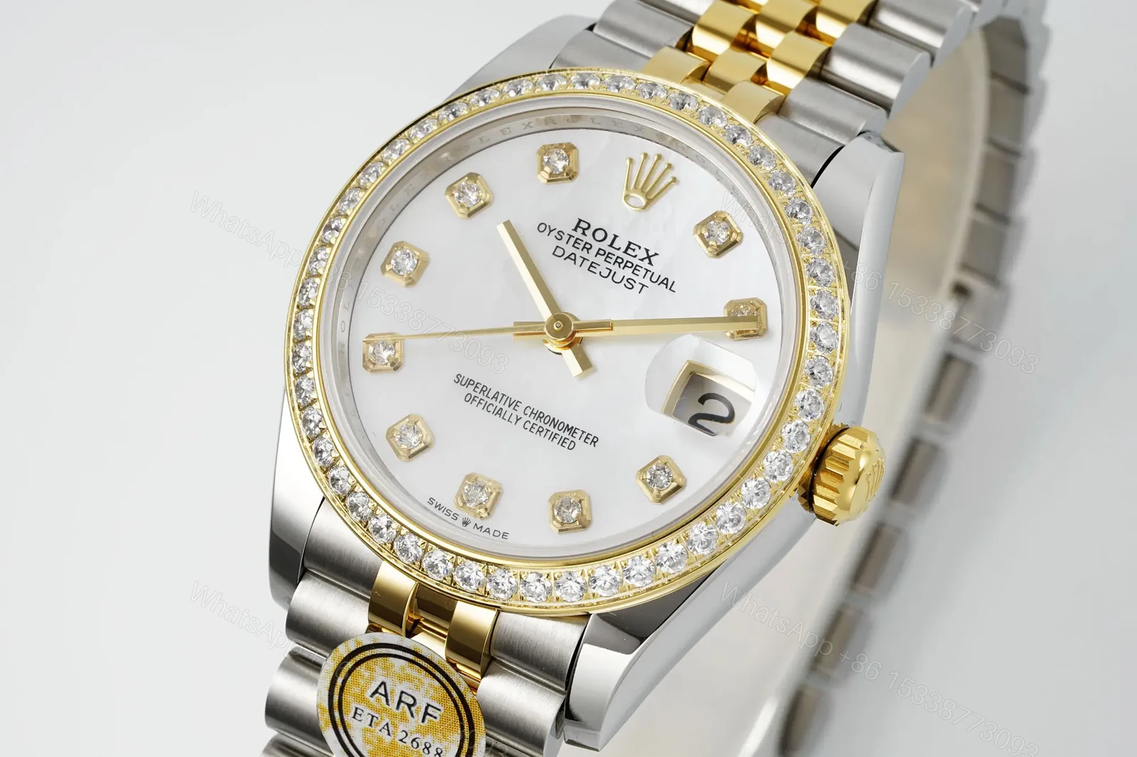 View 2 of Premium Rolex Datejust 31 Two Tone White Diamond 31MM Jubilee Bracelet RG-DJ31-TT-WHITE-DIAMOND-JUBILEE-31