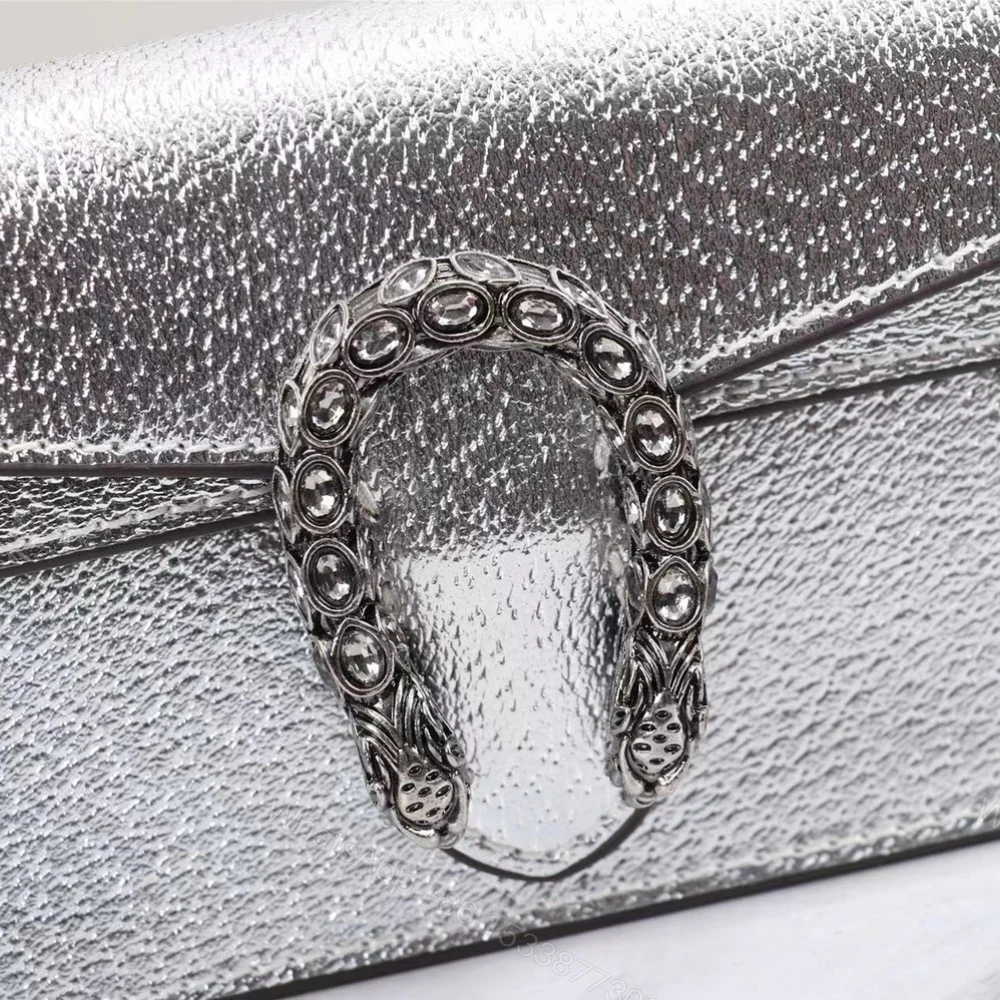 View 3 of Gucci Women Dionysus Super Mini Crossbody Bag Silver 16Cm 476432 1TRBN 8173